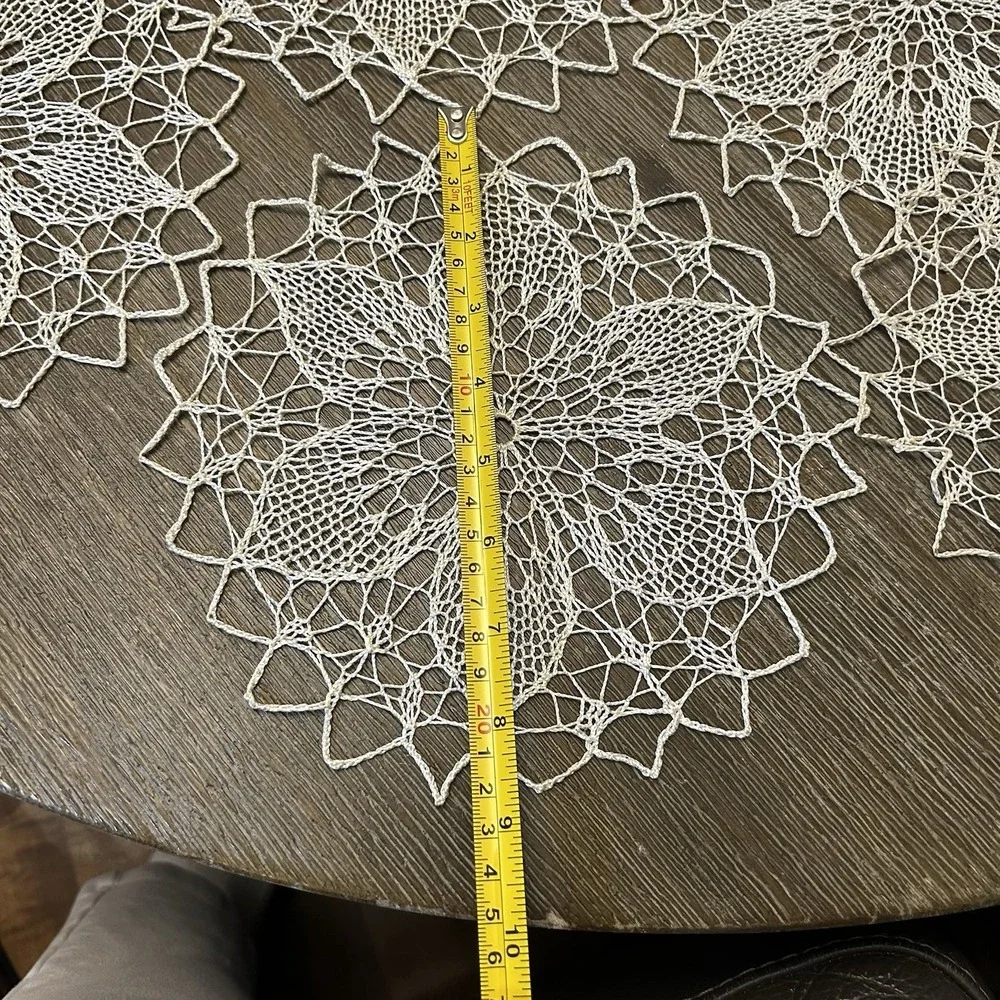 Antique Handmade Crochet Lace Doilies Lot 15 Matching Floral 8-9